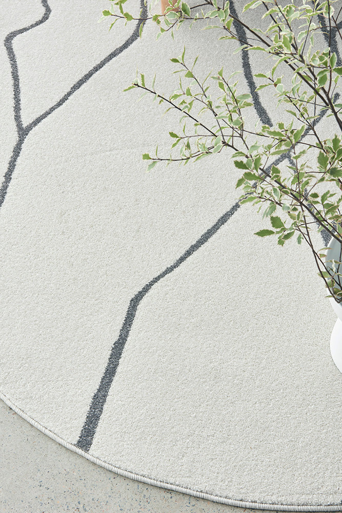 Lucera Grey Round Rug