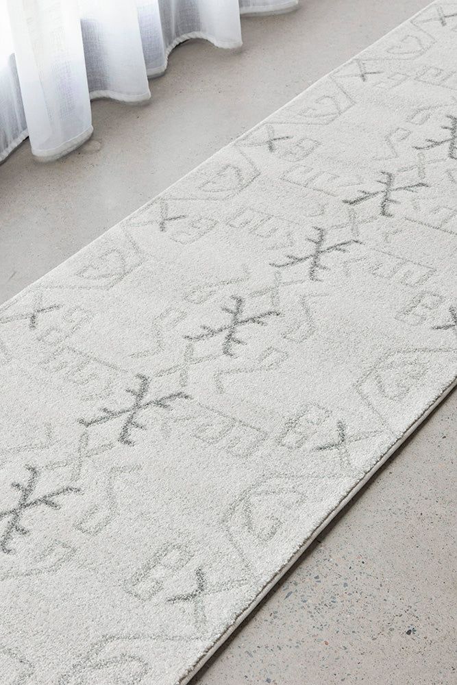 Lucera Grey and Silver Runner Rug