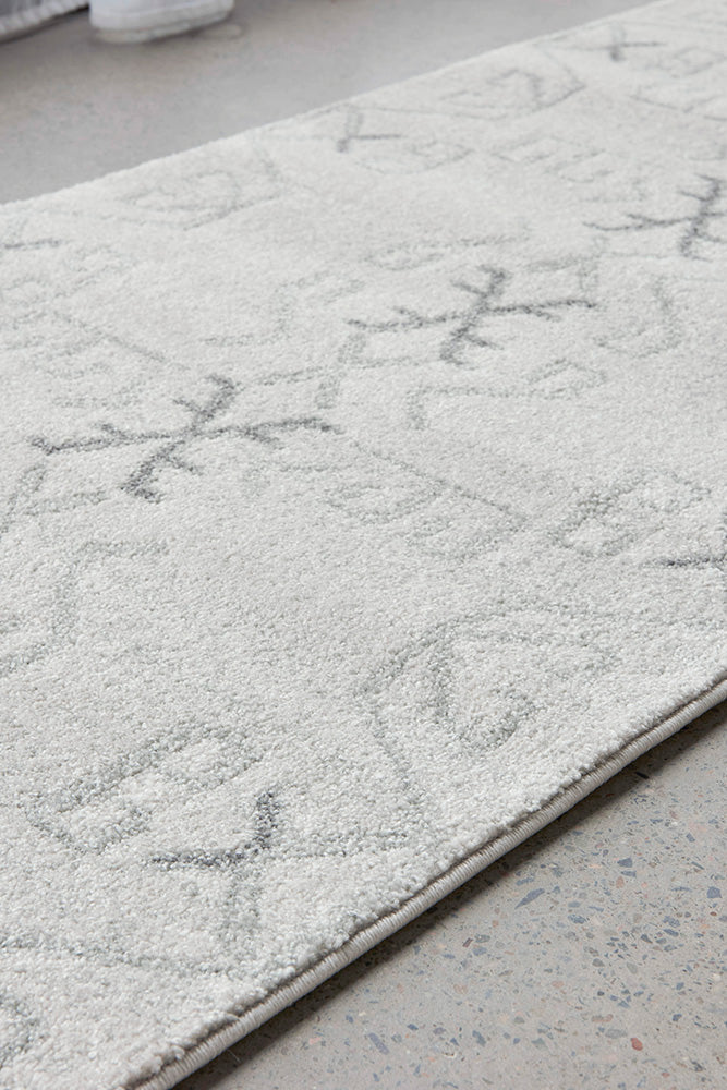 Lucera Grey and Silver Runner Rug