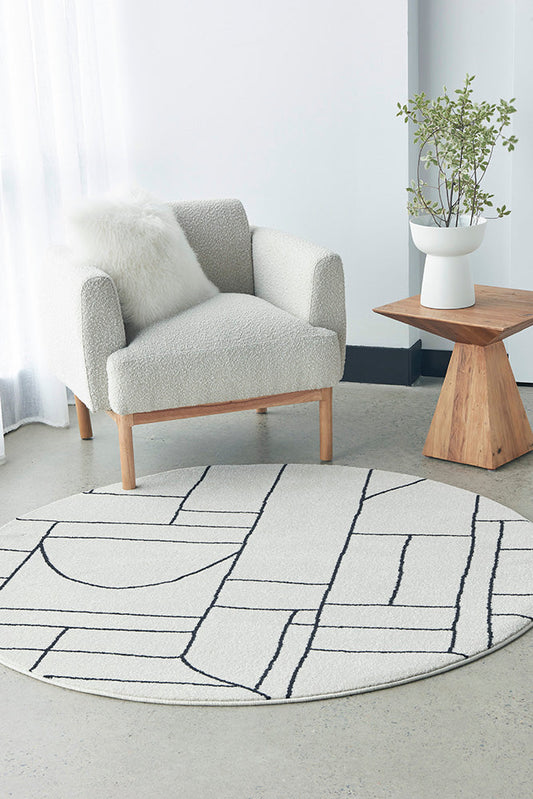 Lucera Straw Ivory Round Rug