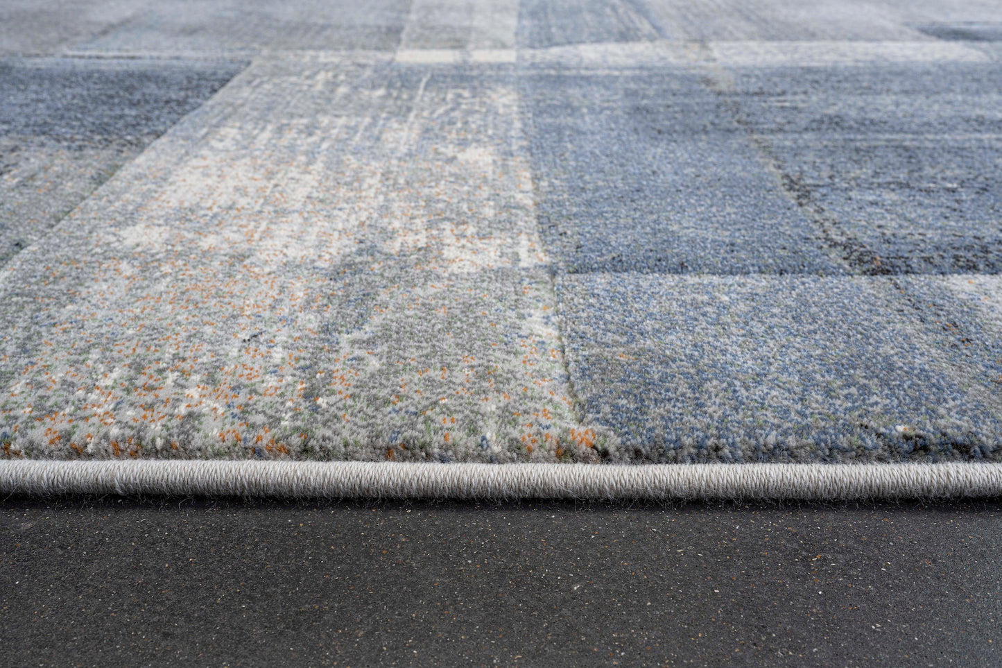 Meadow Ivory Blue Abstract Rug