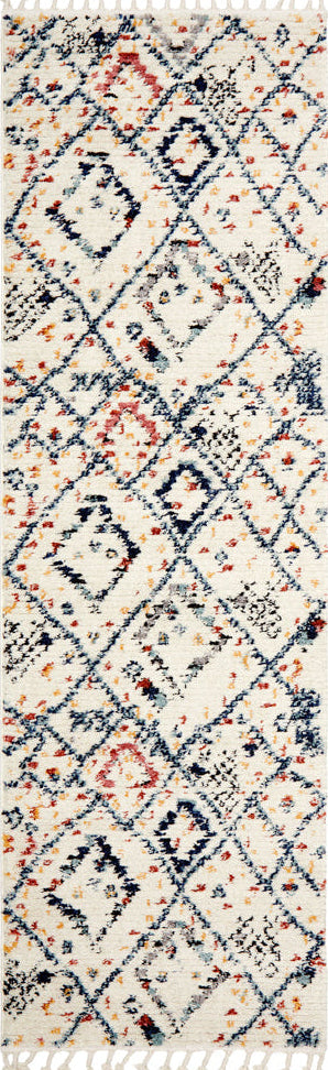 Cassien White Multicolor Runner Rug
