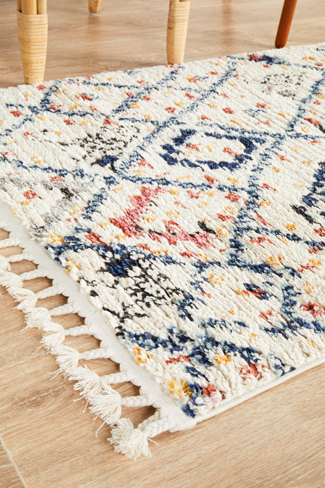 Cassien White Multicolor Runner Rug