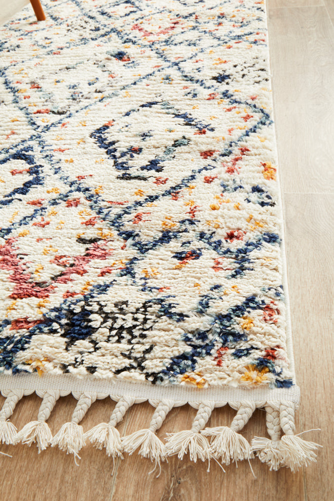 Cassien White Multicolor Runner Rug