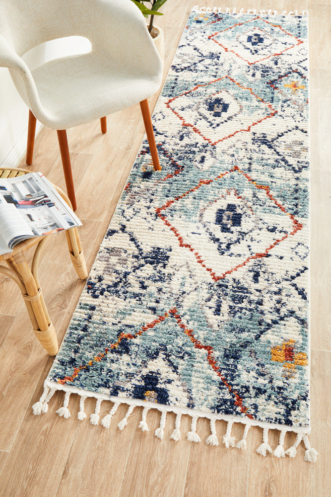 Cassien Blue Multicolor Runner Rug
