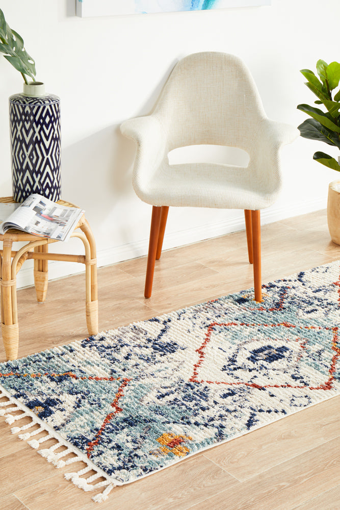 Cassien Blue Multicolor Runner Rug