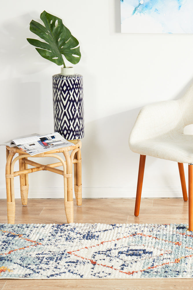 Cassien Blue Multicolor Runner Rug