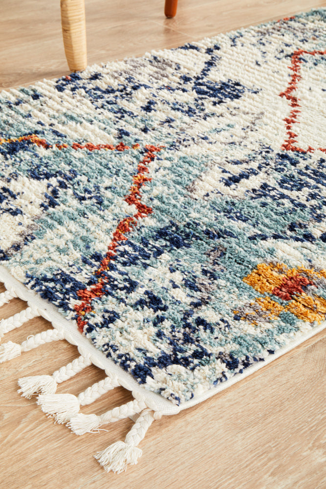 Cassien Blue Multicolor Runner Rug