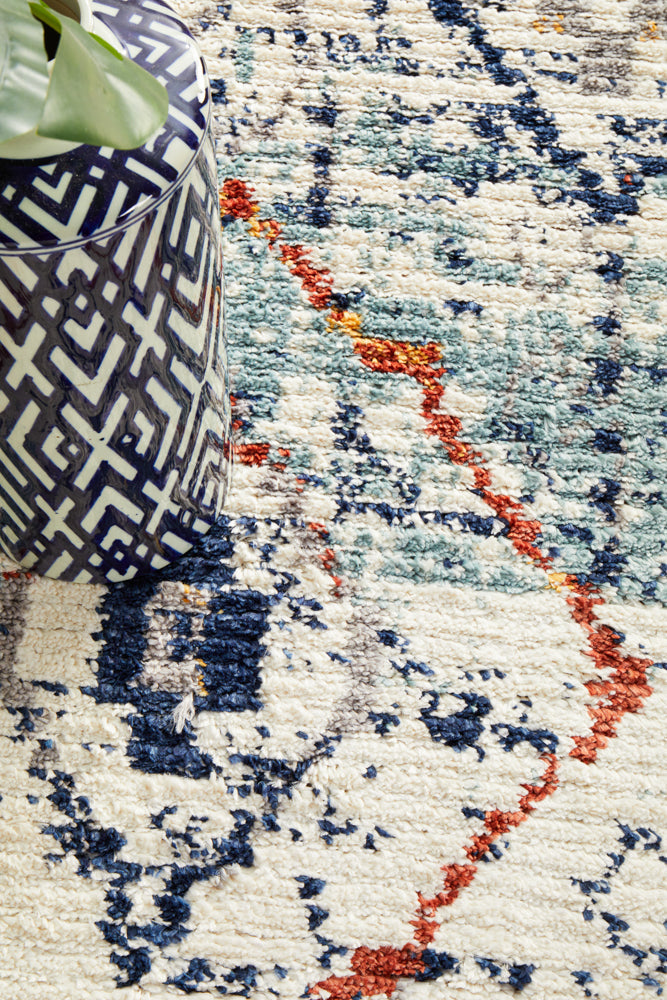 Cassien Blue Multicolor Runner Rug