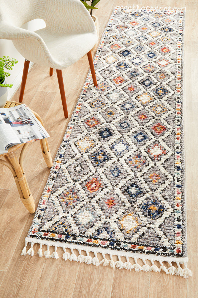 Cassien Grey Multicolor Runner Rug