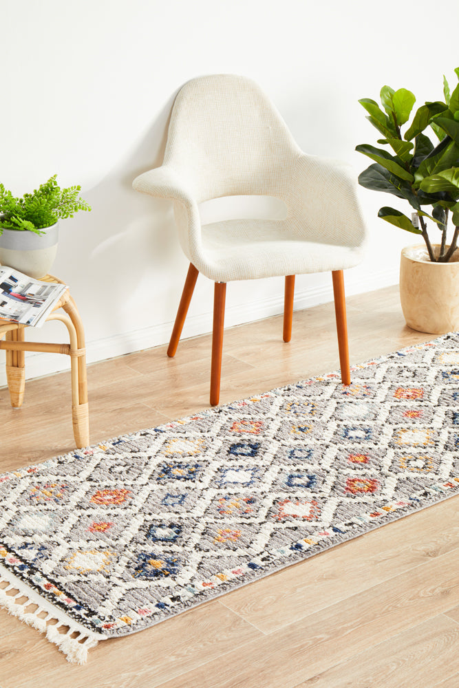 Cassien Grey Multicolor Runner Rug