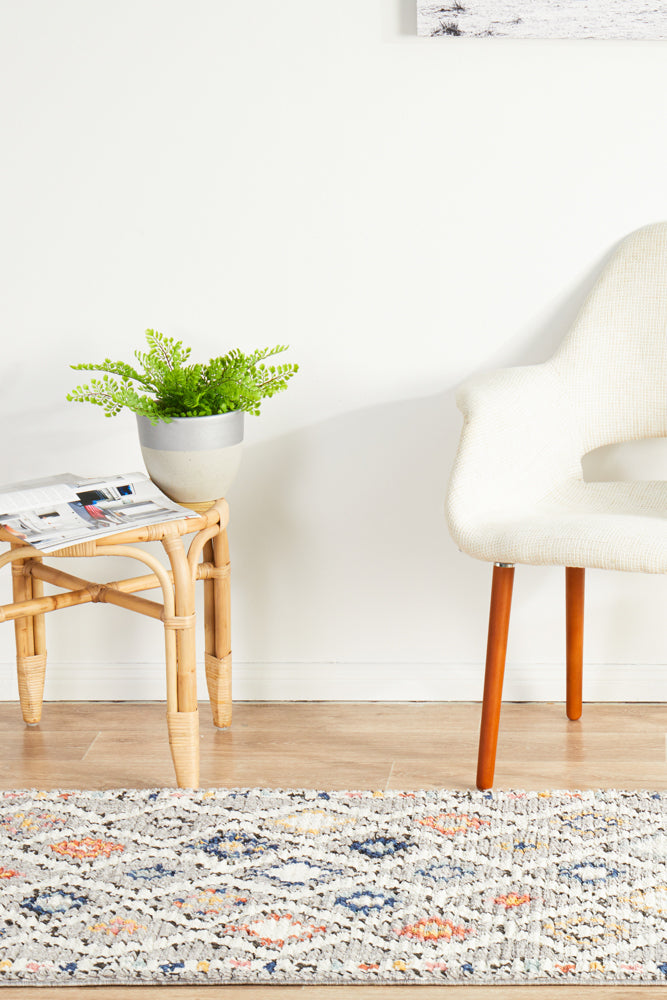 Cassien Grey Multicolor Runner Rug