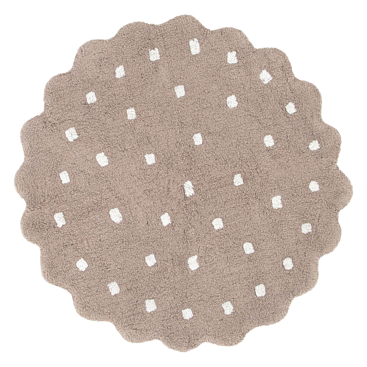 Dream Brown Round Kids Rug — cotton kids rug, soft, durable, playroom-safe, Haus & Harbour