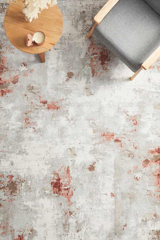 Mirova Blush Pink and Silver Rug