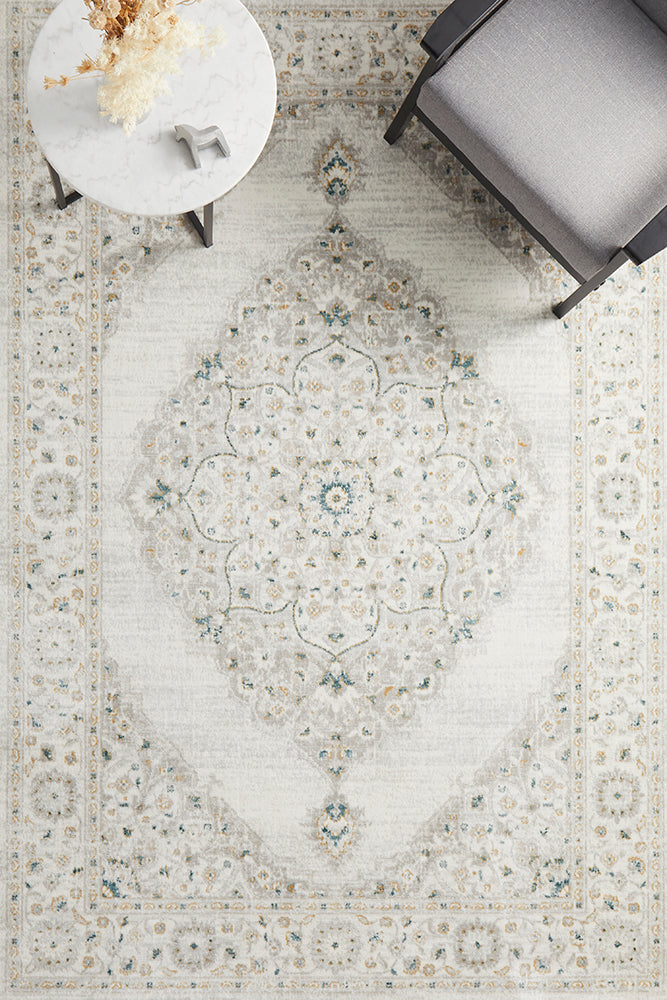 Mirova Green and Silver Rug