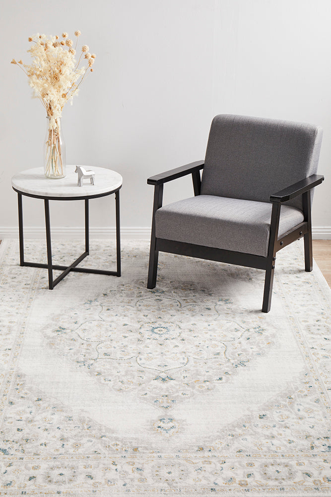 Mirova Green and Silver Rug