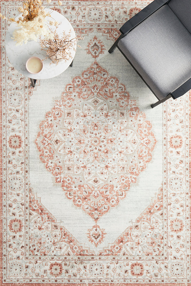 `Mirova Peach and Silver Rug