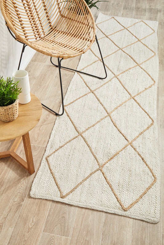 Lavelle White Jute Runner Rug