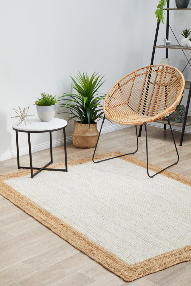 Lavelle Natural and White Jute Rug