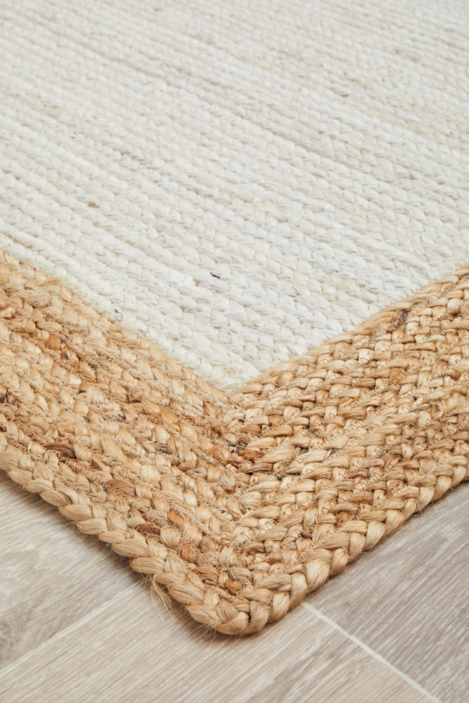 Lavelle Natural and White Jute Rug
