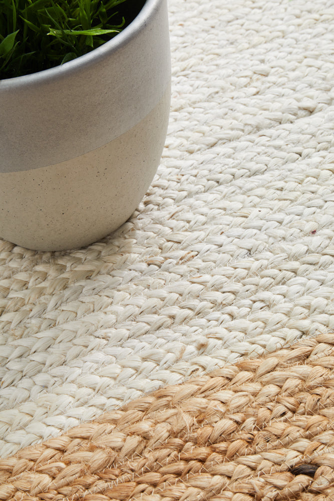 Lavelle Natural and White Jute Rug