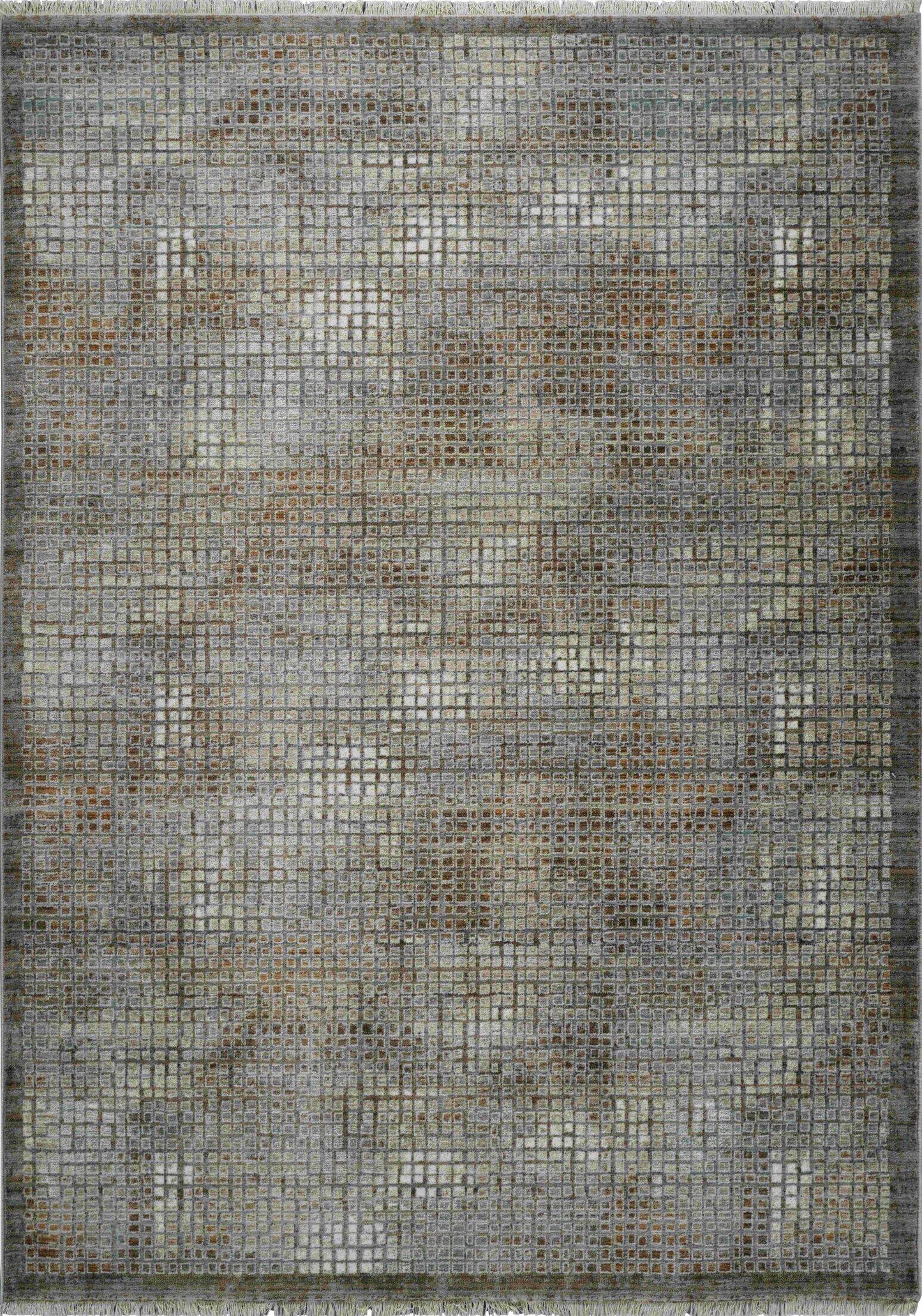Oria Grid Rust Rug