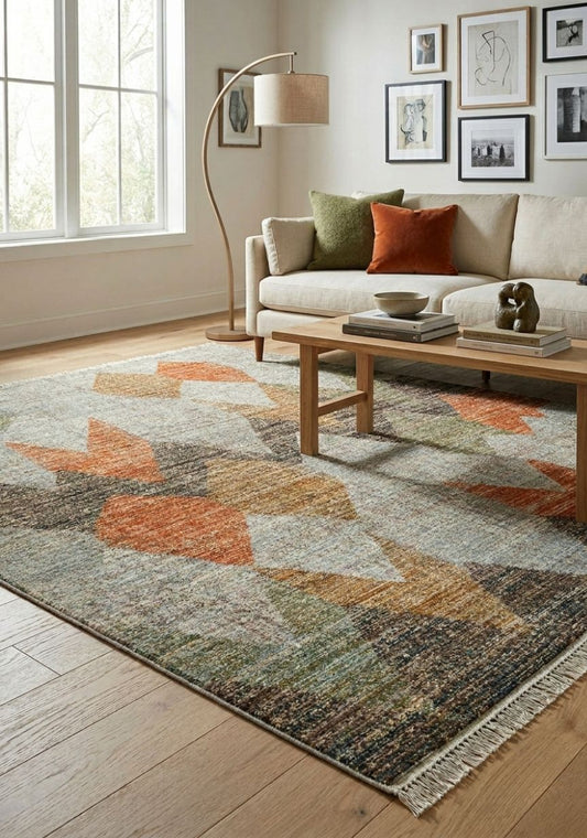 Oria Ivory Rust Rug