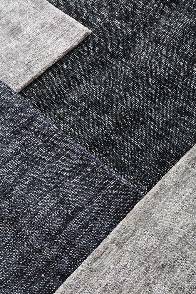 Obsidia Black Polyester Rug