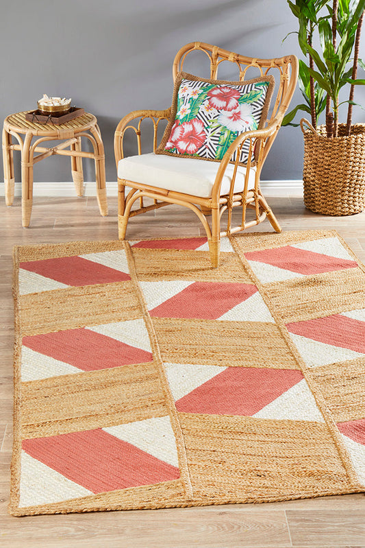 Riscala Coral Multicolor Jute Rug