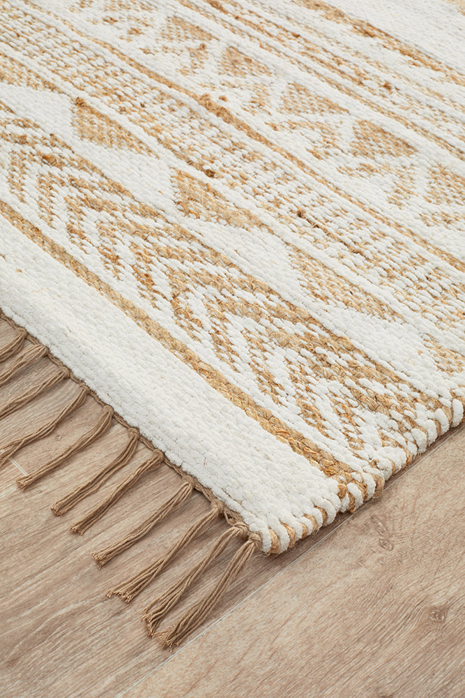 Riscala White and Beige Jute Rug