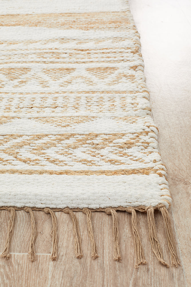 Riscala White and Beige Jute Rug