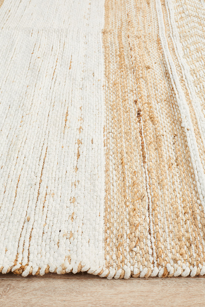 Riscala White and Beige Jute Rug