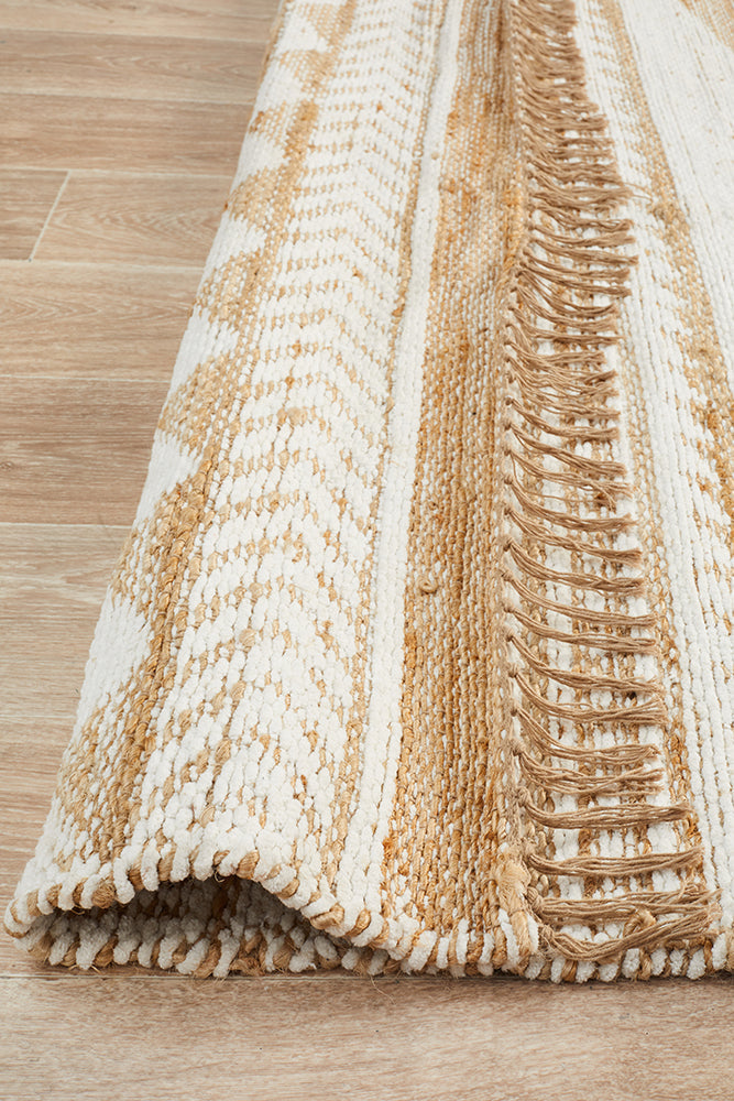 Riscala White and Beige Jute Rug