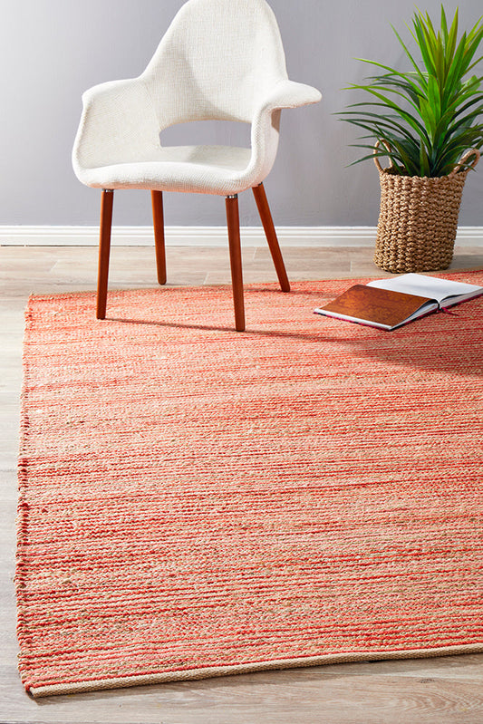 Riscala Salmon Rust Jute Rug