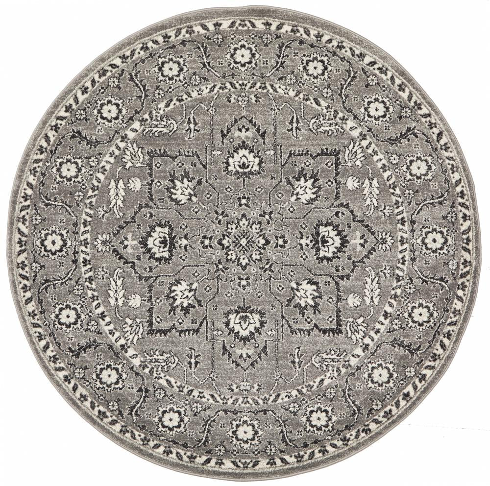 Pietra Stone Grey Round Rug