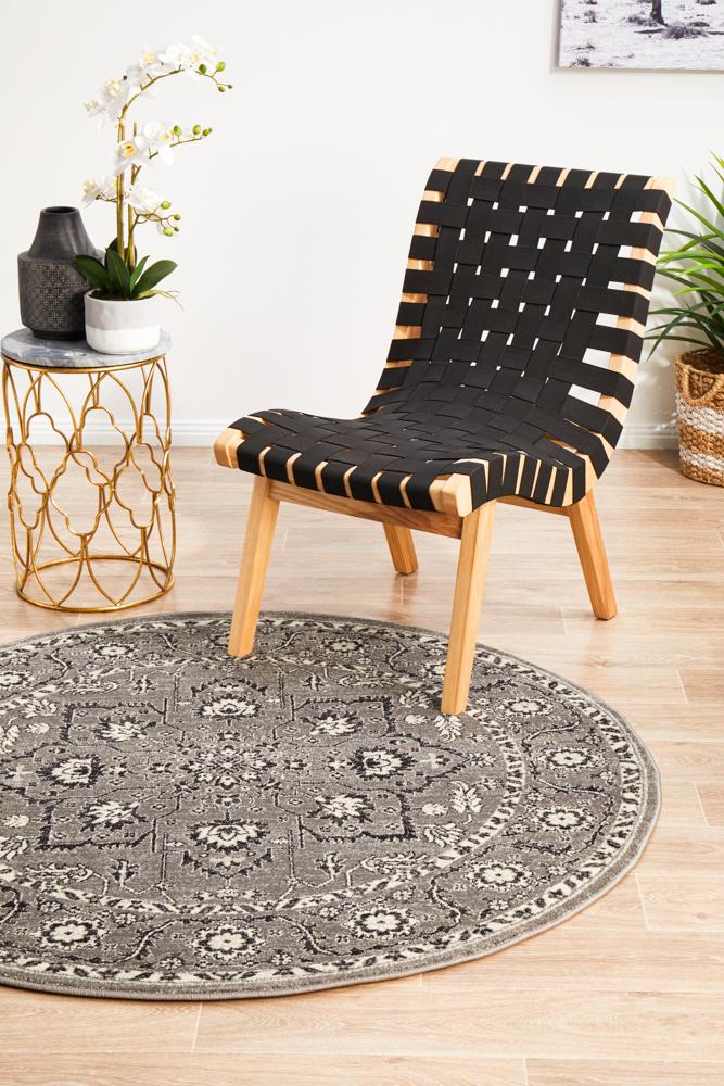 Pietra Stone Grey Round Rug