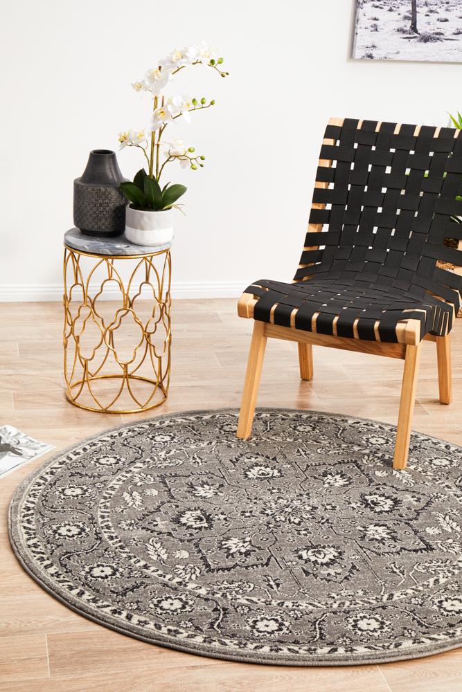 Pietra Stone Grey Round Rug
