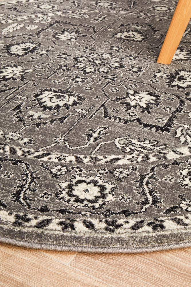 Pietra Stone Grey Round Rug