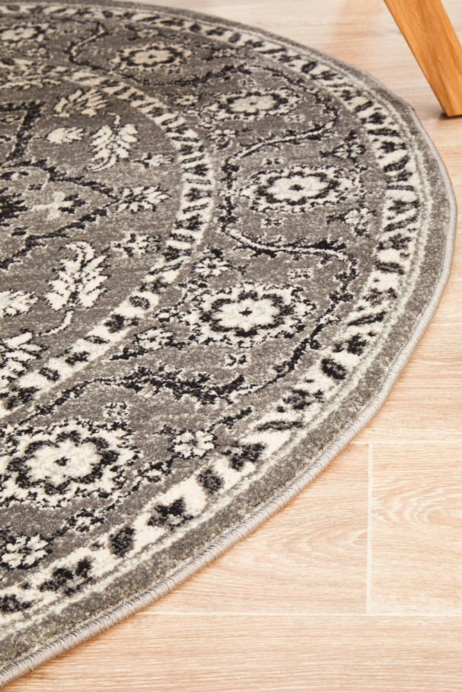 Pietra Stone Grey Round Rug
