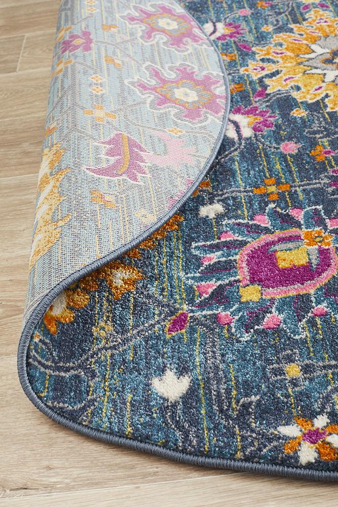 Ravella Blue Polypropylene Rug