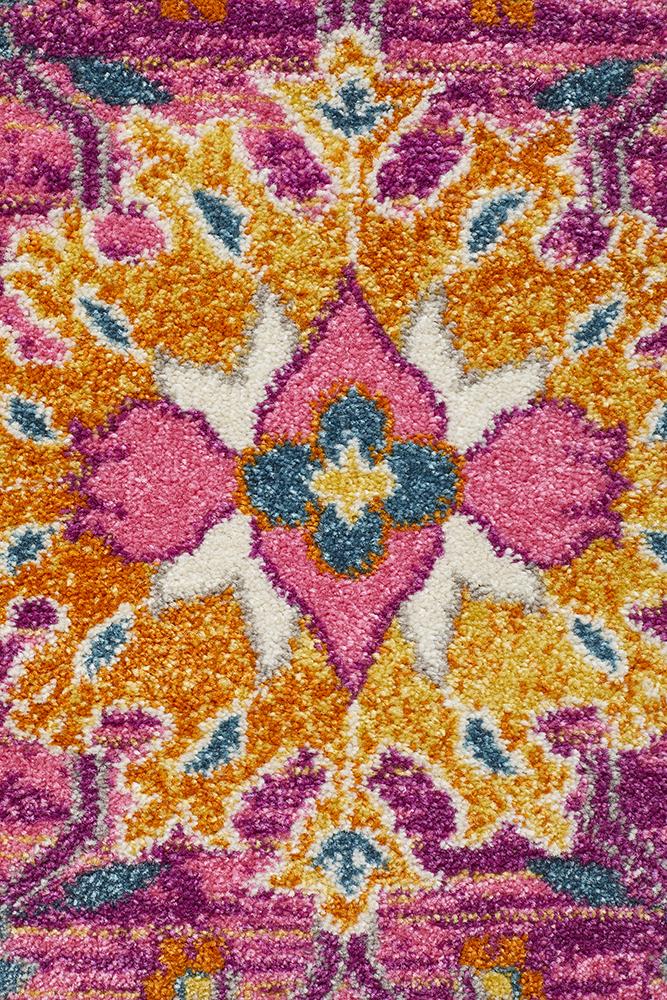 Ravella Fuchsia Purple Polypropylene Round Rug