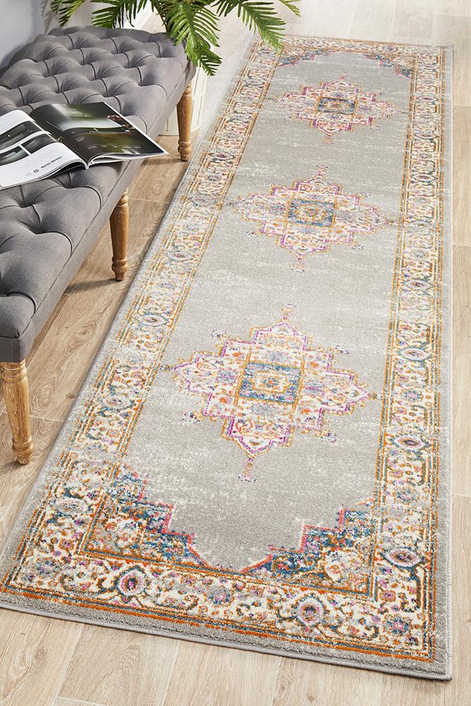 Ravella Grey Polypropylene Runner Rug