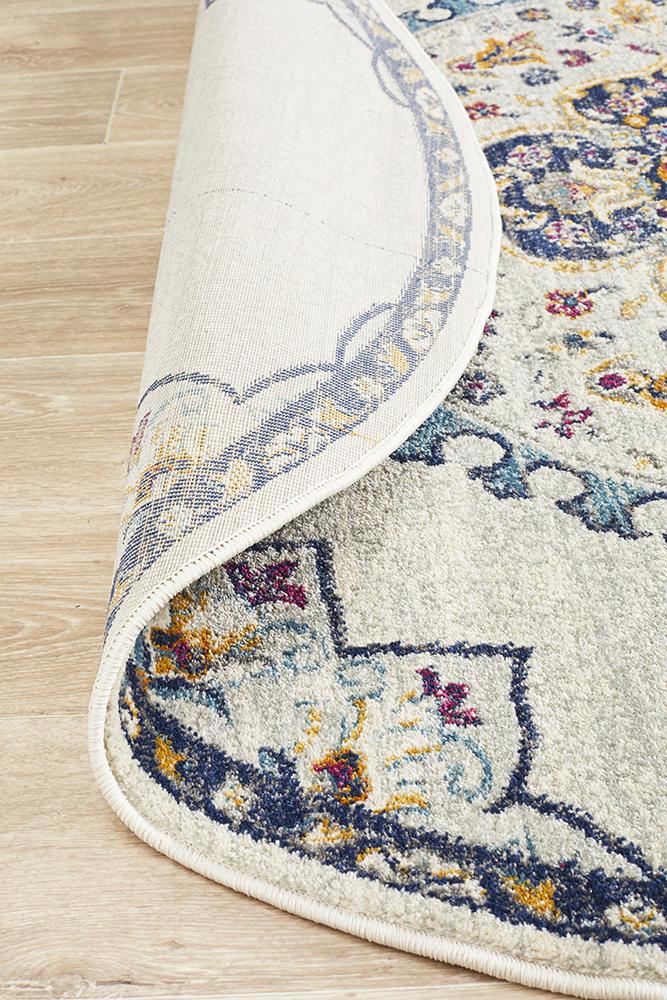 Ravella White Polypropylene Round Rug