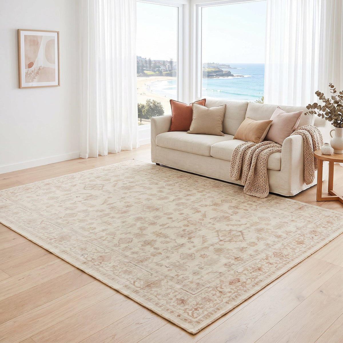 Rinasca Linen Natural Washable Rug