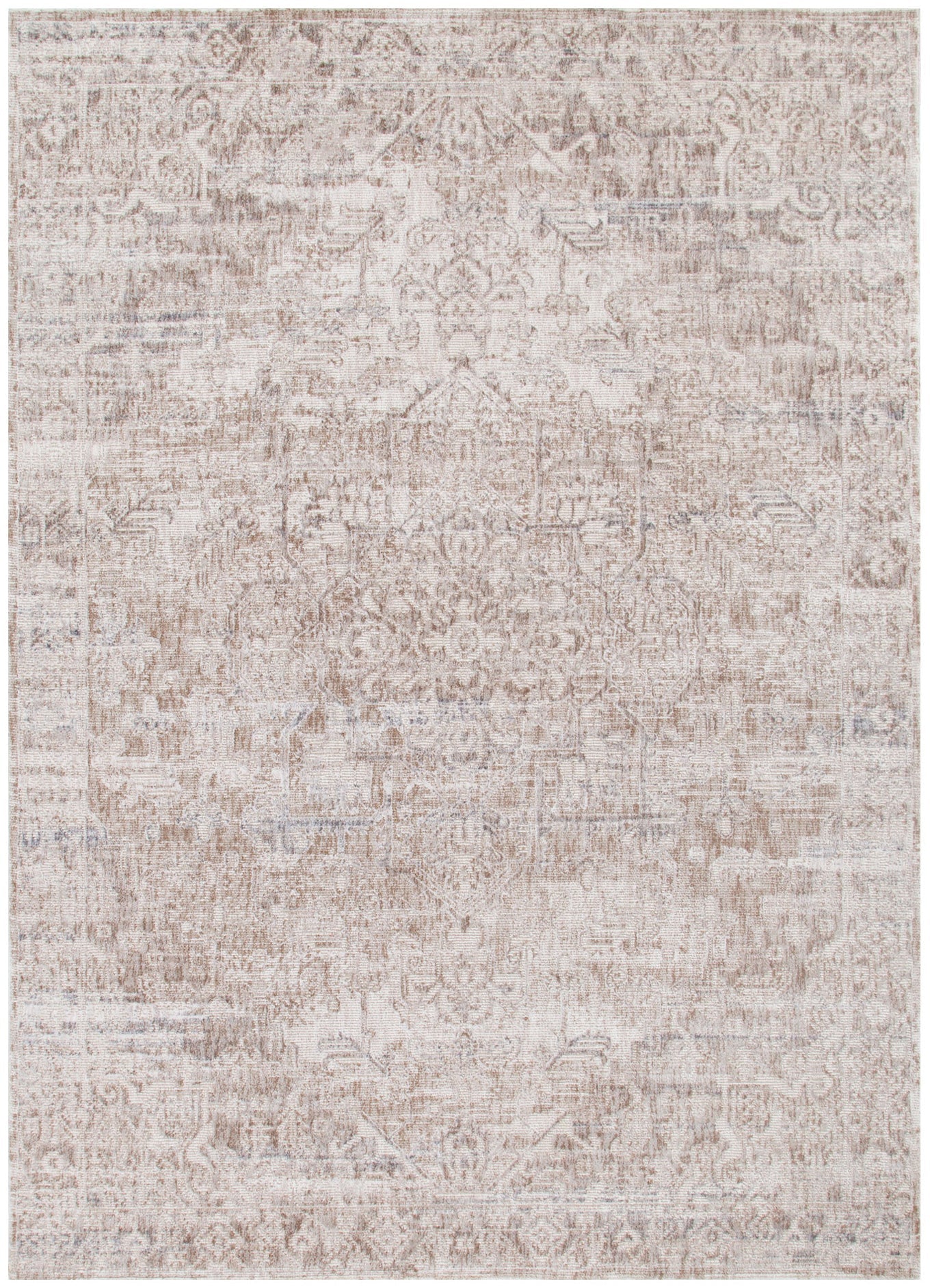 Solace Ivory Beige Vintage Rug — polyester rug, soft neutral, Haus & Harbour