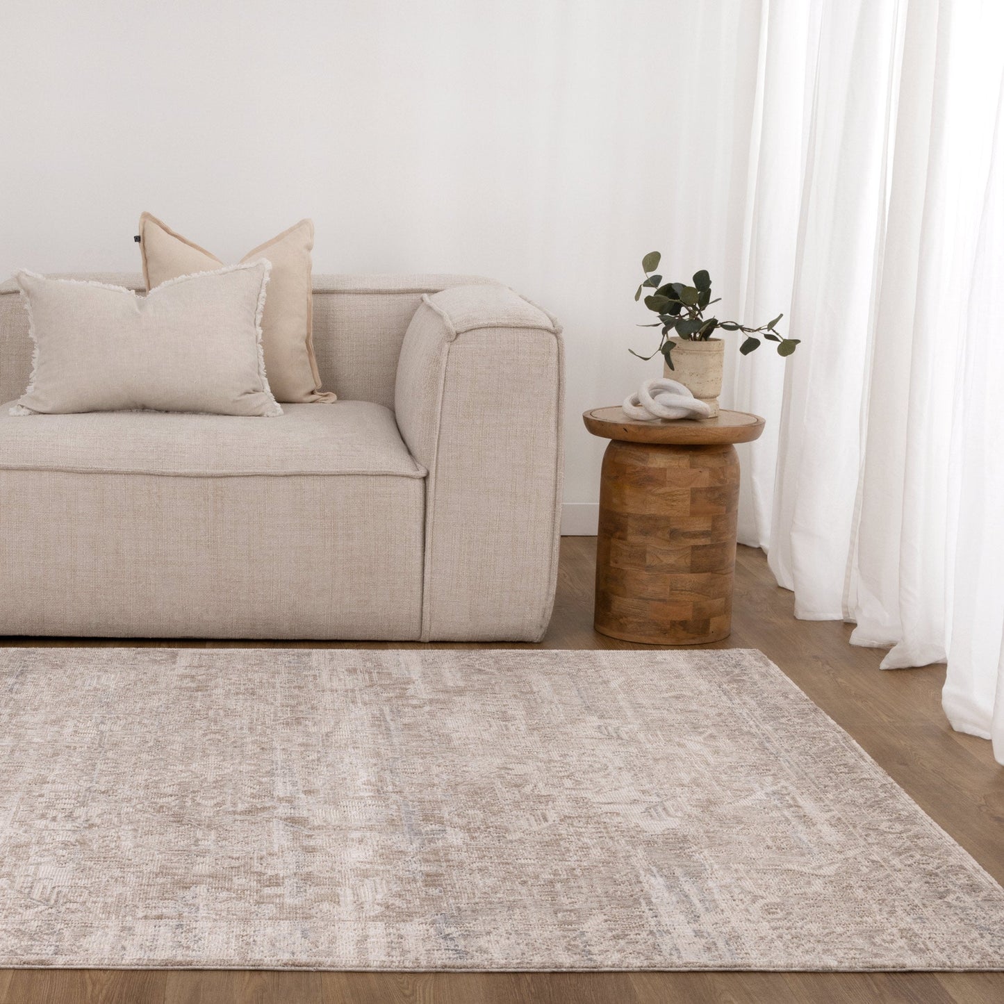 Solace Ivory Beige Vintage Rug