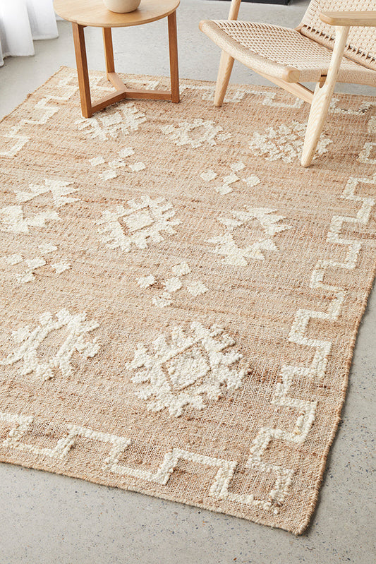 Ombra Oat Beige Wool & Jute Rug
