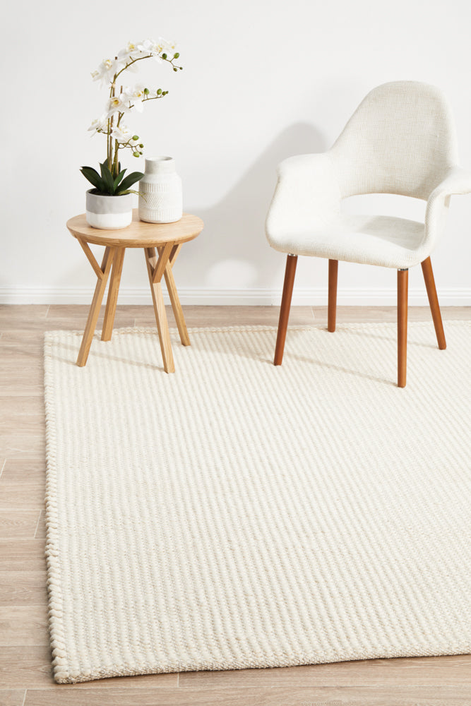 Halden White Wool Rug
