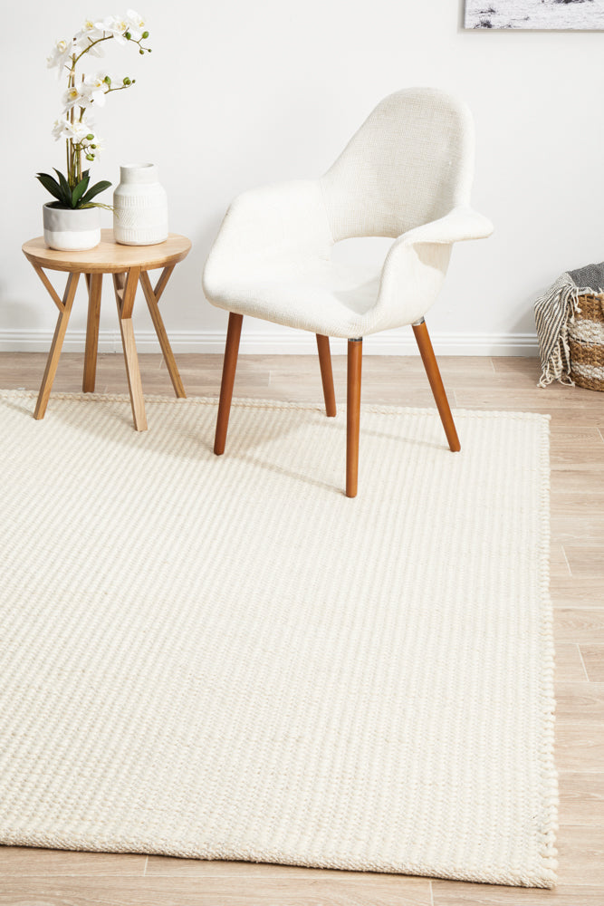 Halden White Wool Rug