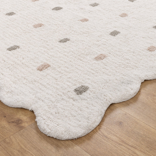Dream White Round Kids Rug